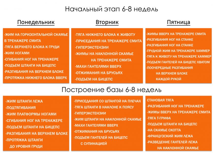 Программа тренировок 2 раза в неделю