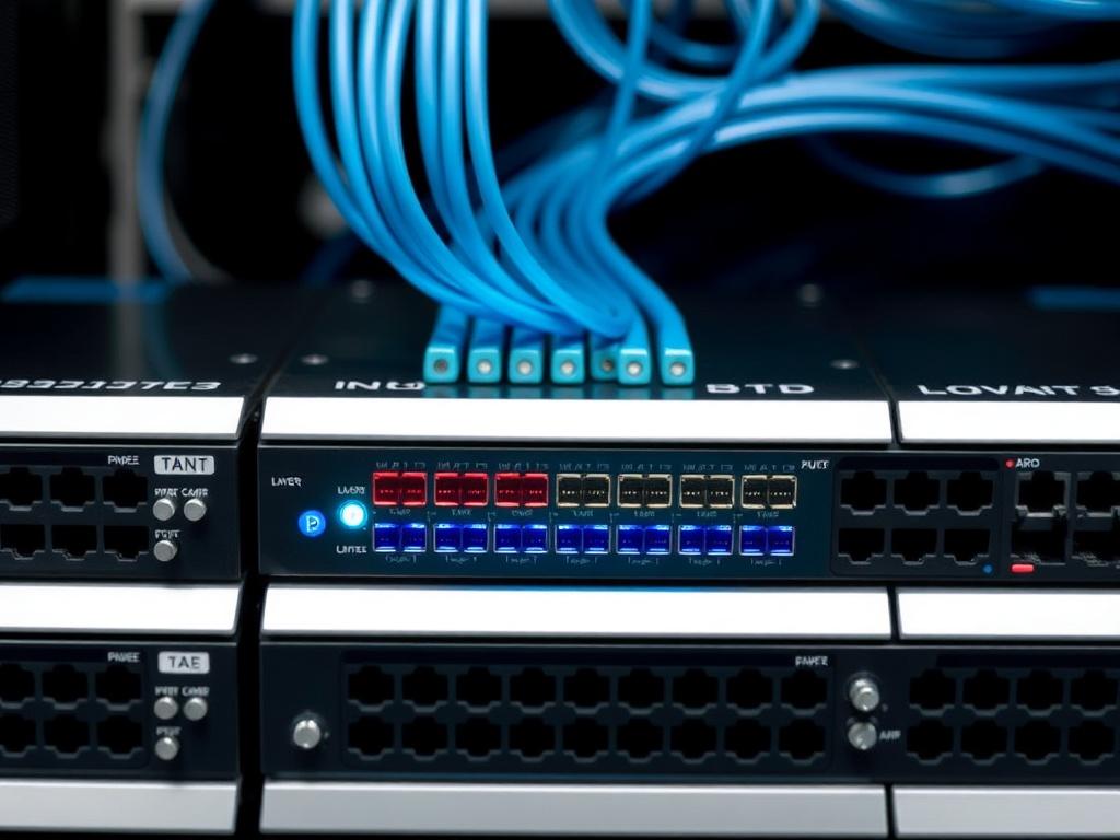 Layer 3 switch in the data transmission infrastructure Layer 3 switch in the data transmission infrastructureфото