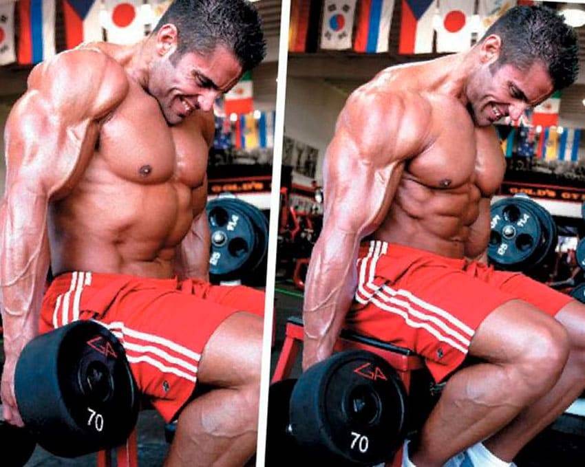 Шраги с гантелями