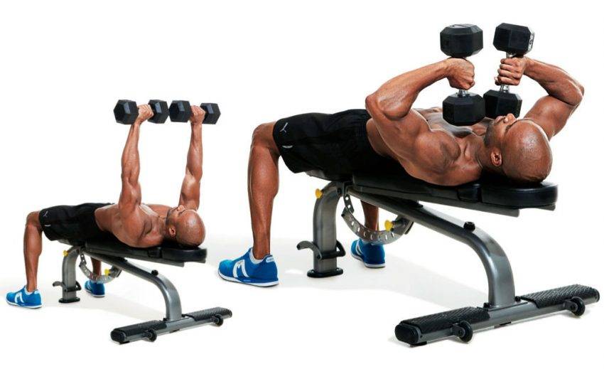 Французский жим лежа с гантелями