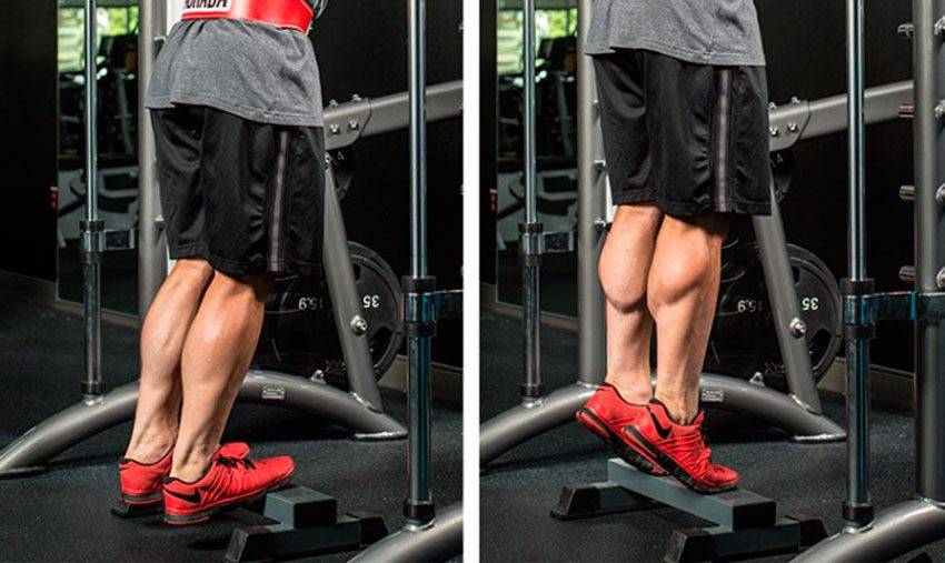 Подъем на носок одной ногой с гантелей в руке