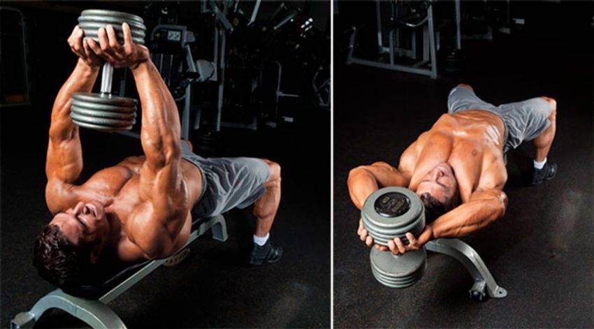 Пуловер у блока на тренажере