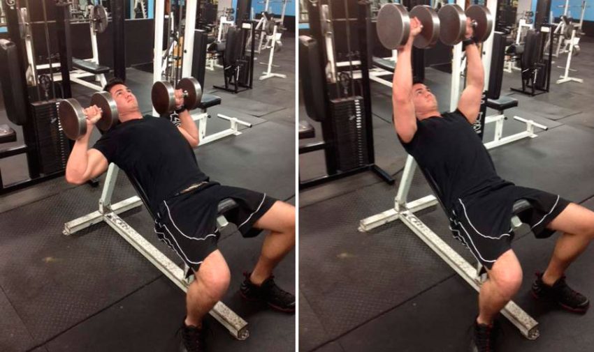 Жим гантелей лежа на полу