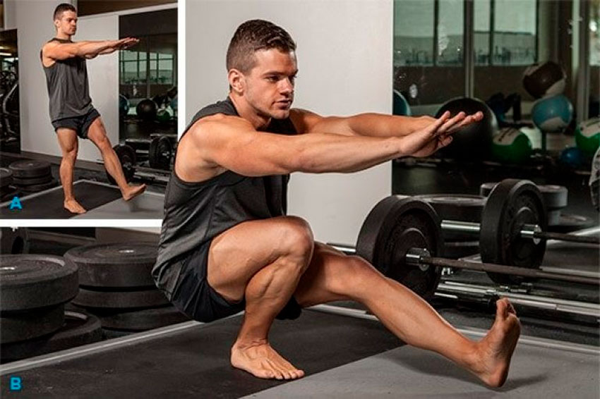 Подъем на носки с гантелями