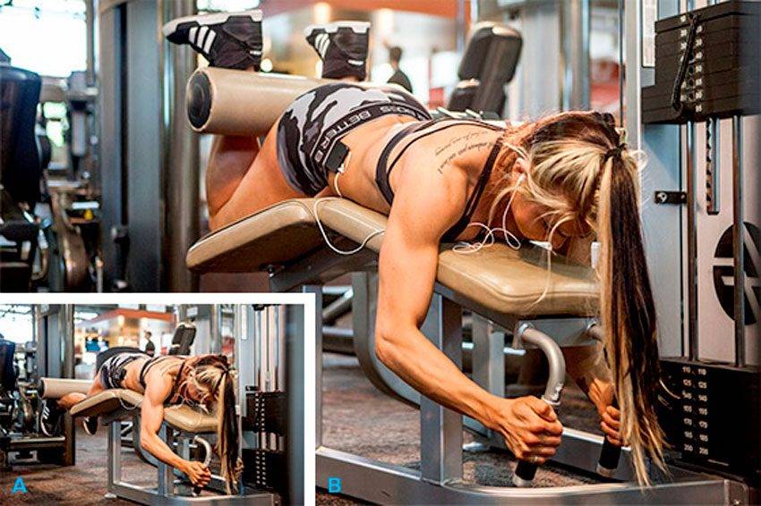 Сгибание ног в тренажере сидя