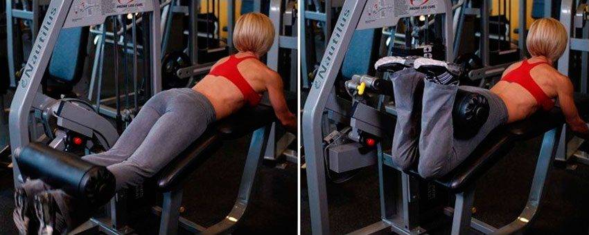 Сгибание ног в тренажере сидя