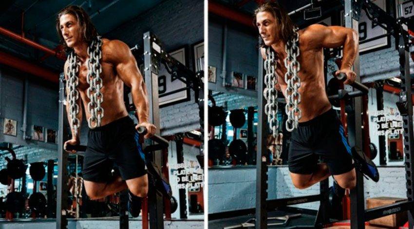 Отжимания на брусьях