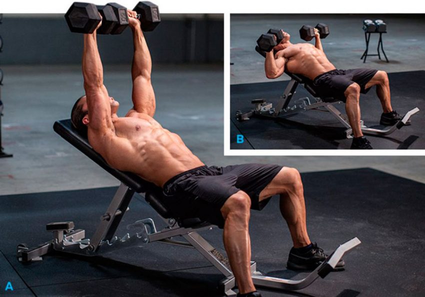 Жим гантелей лежа на полу