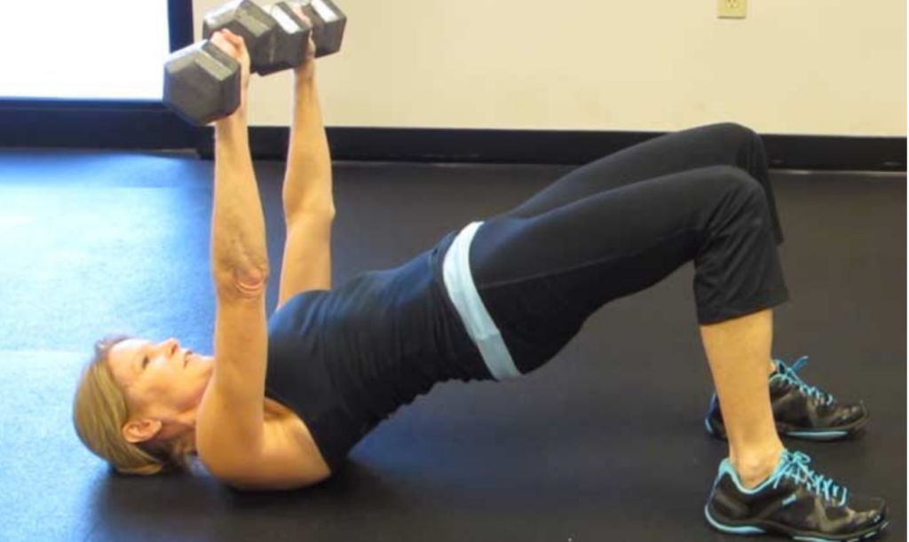 Жим гантелей лежа на полу